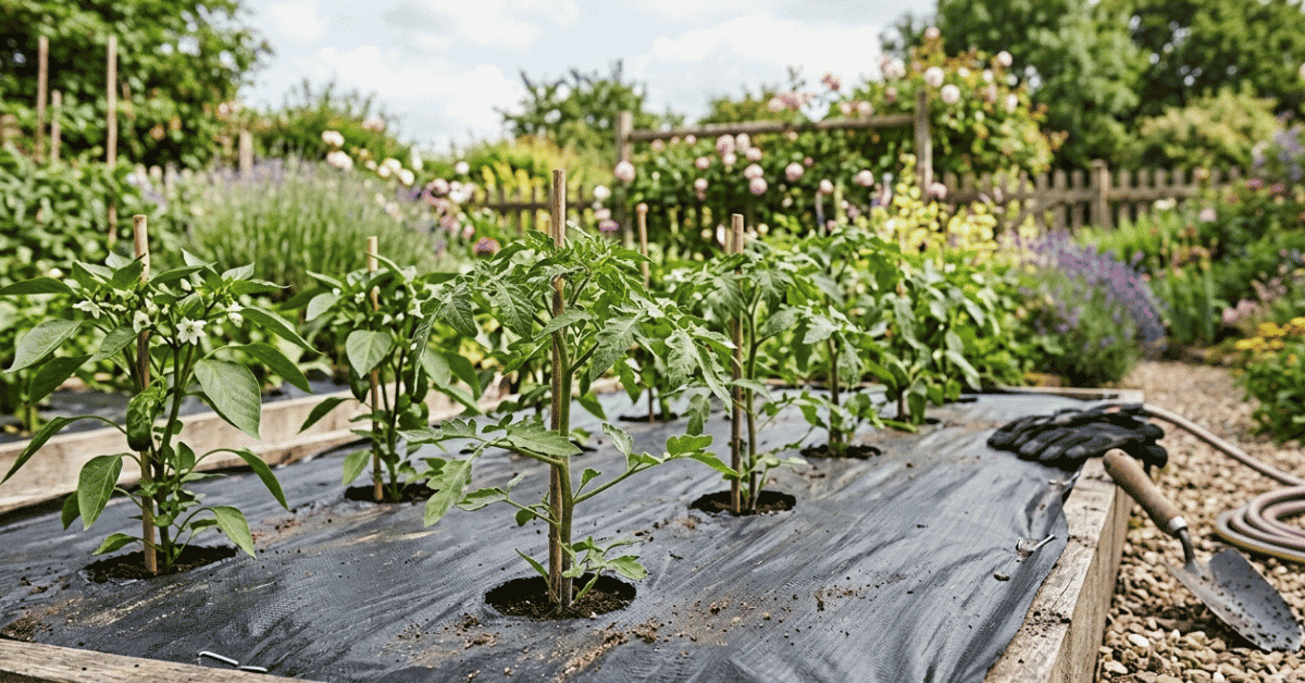 black gardening plastic