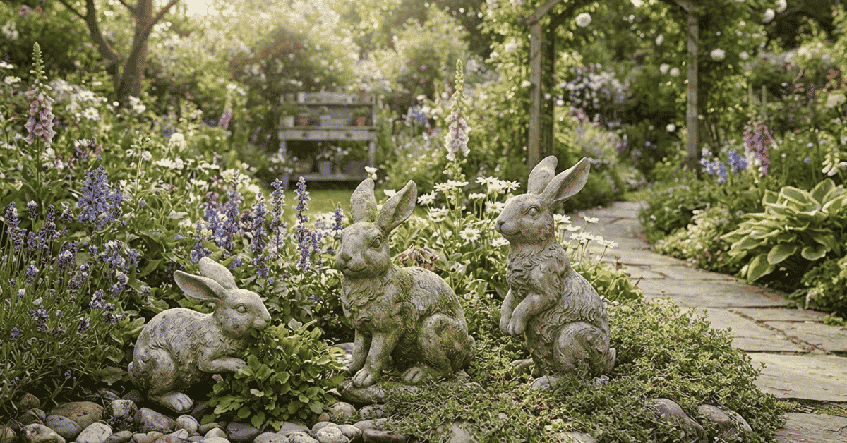 Outdoor Garden Rabbit Statues: Charming Lawn Magic