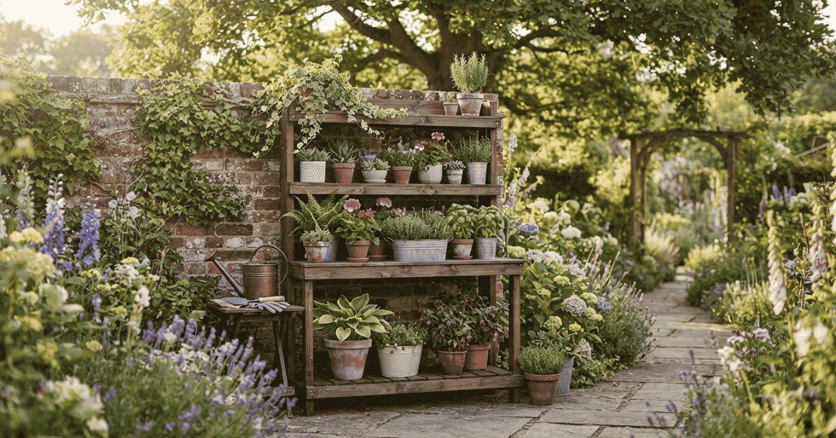 Outdoor Garden Shelves for Plants: Joyful Moss